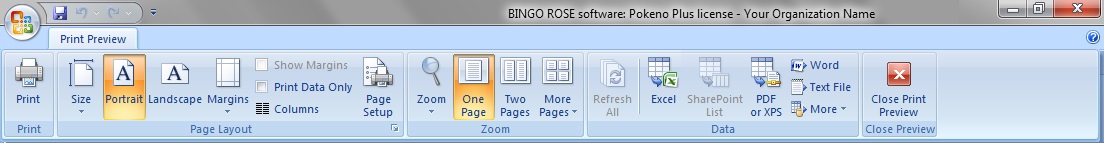 Print preview allows for card alignment of the sheet